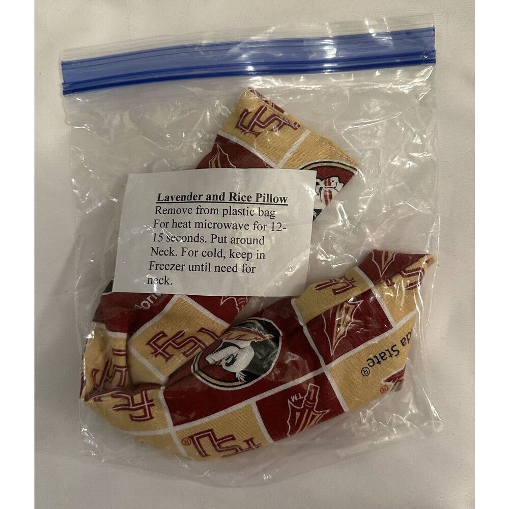 Handmade Florida State University Microwavable Lavender & Rice Neck Pillow NEW